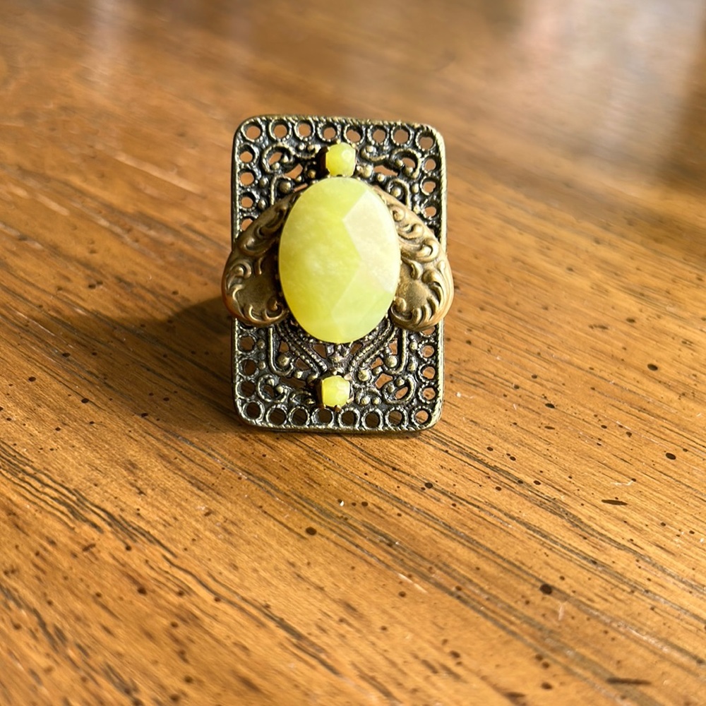 Jan Michaels San Francisco recycled brass adjustable statement ring